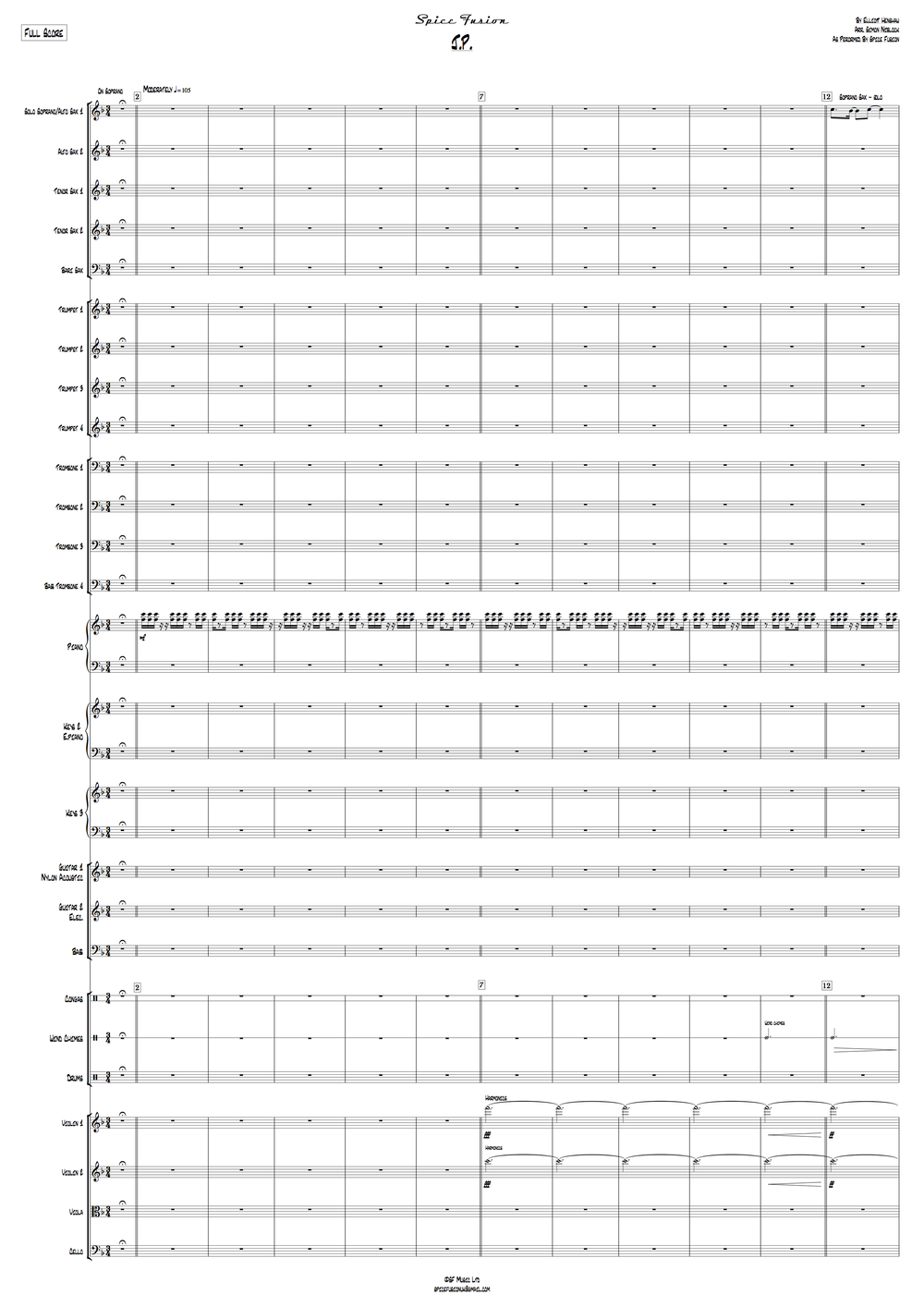 J.P. - big band plus strings, full score and band parts — Spice Fusion